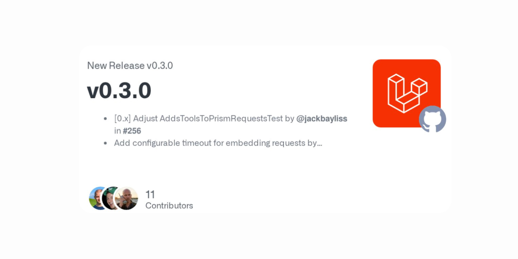 Laravel AI SDK v0.3.0 released