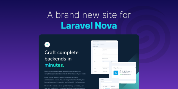 A brand new site for Laravel Nova