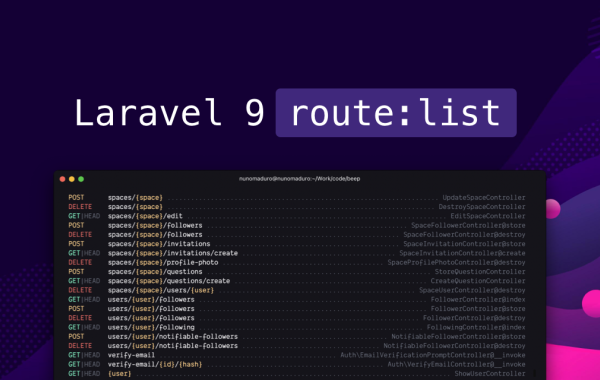 route:list reinvented in Laravel 9